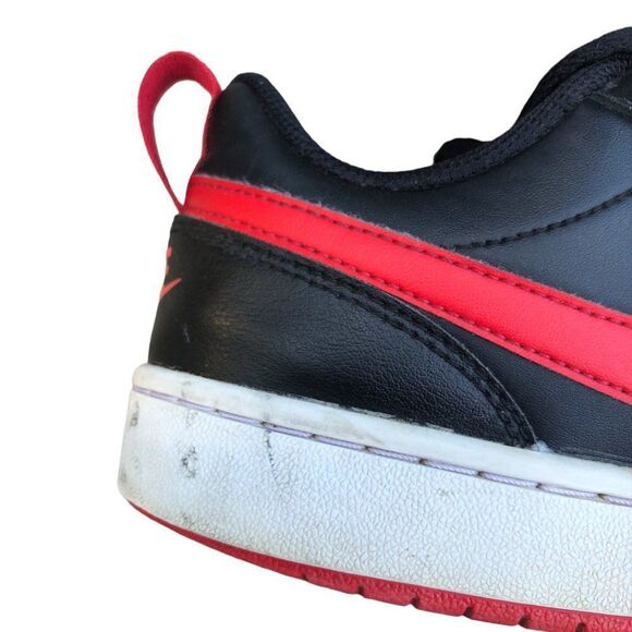NIKE Court Borough Low 2 'Bred' Black University Red Size 7 - Picture 8 of 15